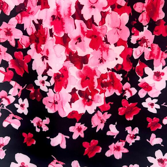 Eliza J NWT Women's Short Sleeve Shift Dress Size 4P Black Pink Floral Scuba - Picture 8 of 13